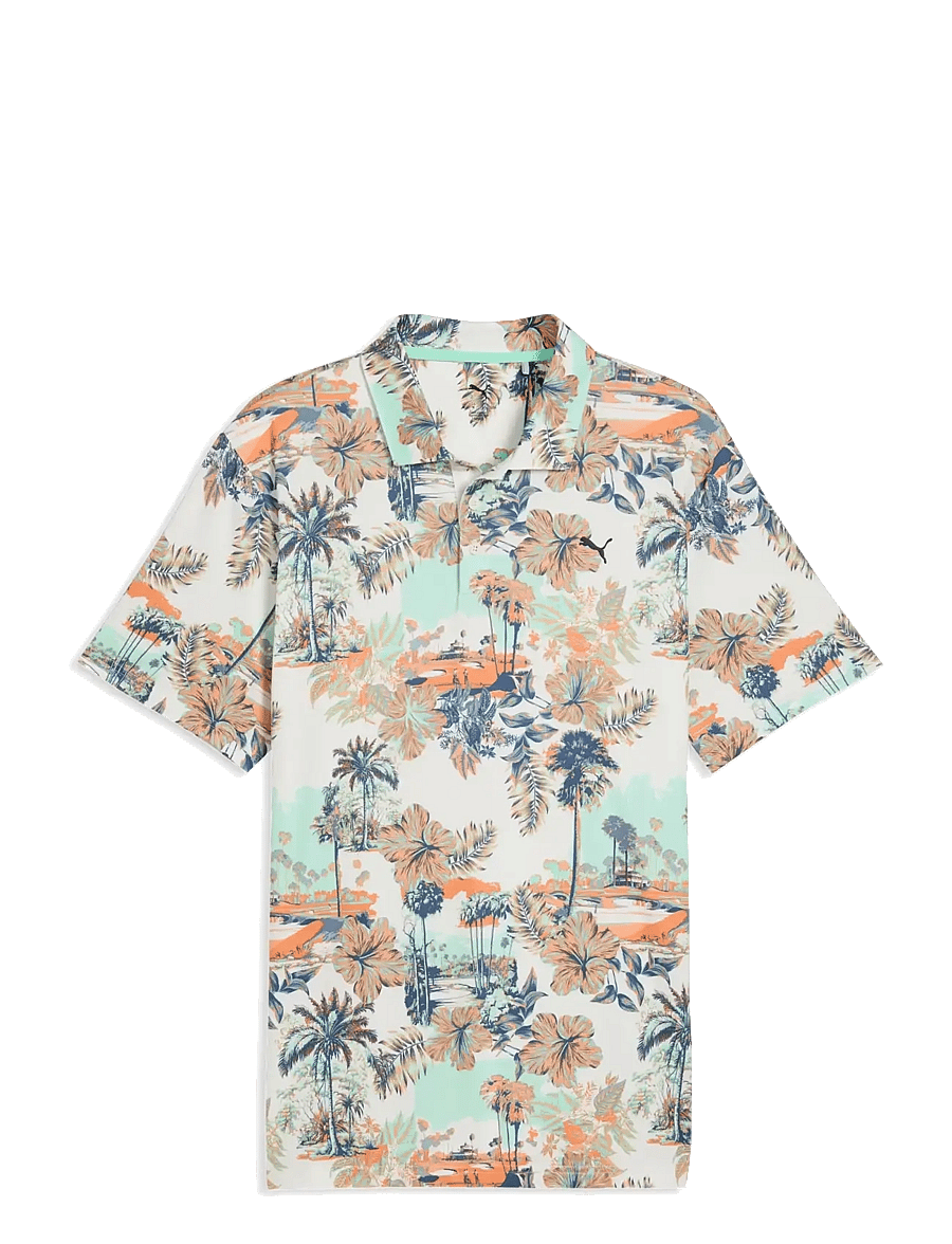 PUMA Golf - Cloudspun Palm Polo - LC - oberteile & t-shirts - warm white-mint jelly-melon glow - 0