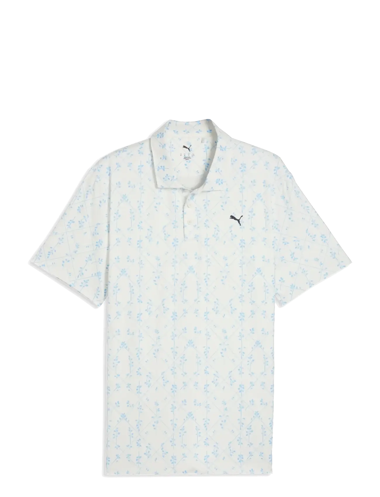 PUMA Golf Cloudspun Argyle Bloom Polo - LC - PUMA Golf - WARM WHITE-TEAM LIGHT BLUE / white