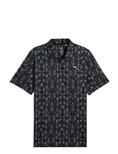 PUMA Golf Cloudspun Argyle Bloom Polo - LC - Polos - PUMA BLACK-ROSE BLOSSOM / black