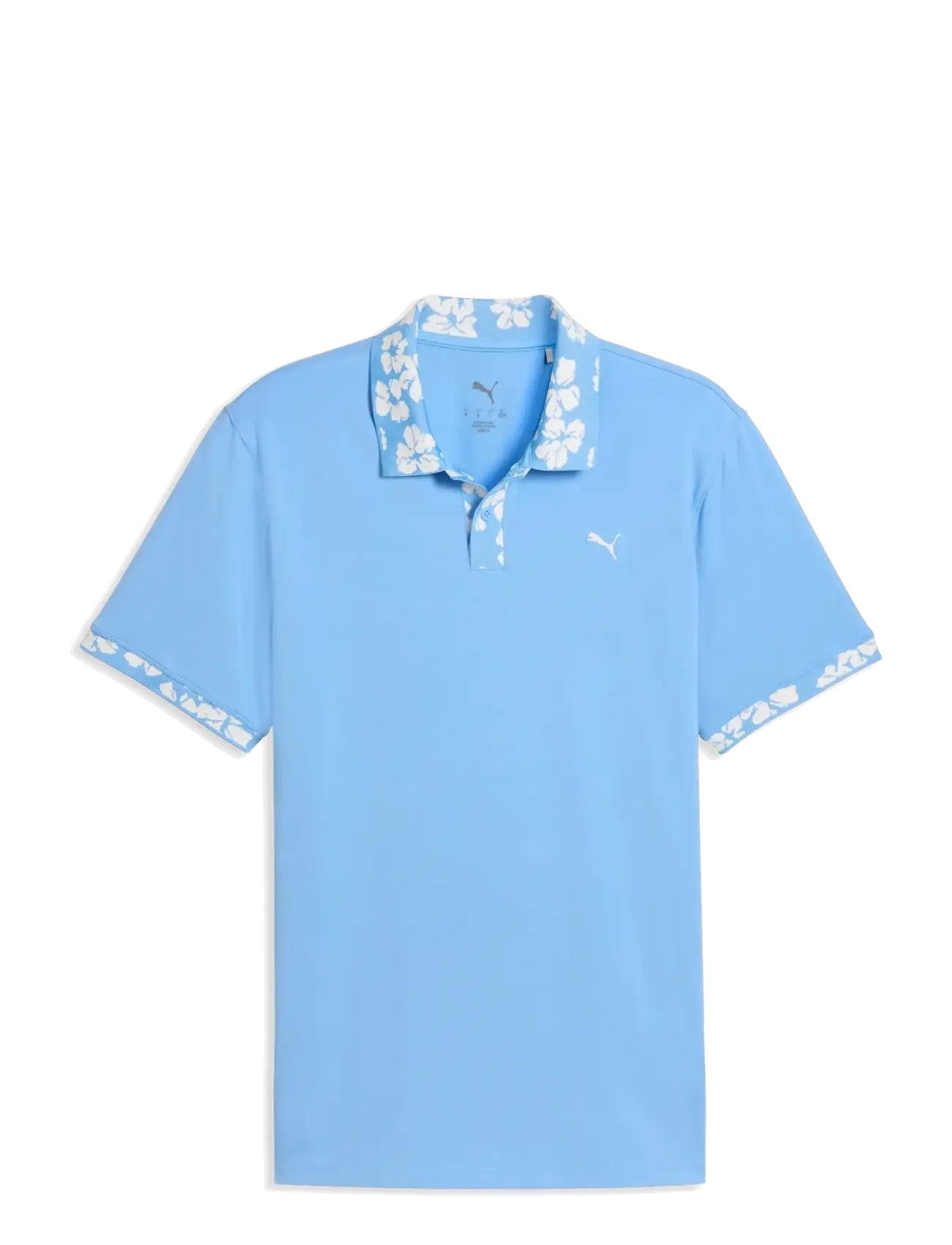 Modalon Floral Rib Polo - LC - TEAM LIGHT BLUE-WARM WHITE