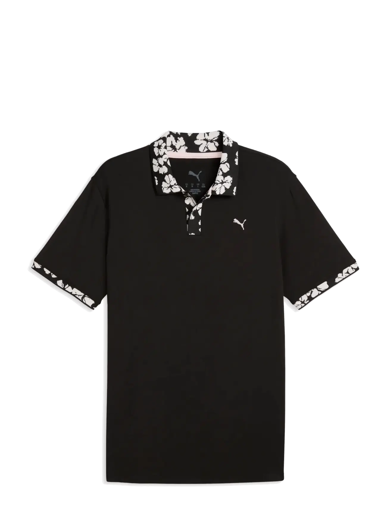 Modalon Floral Rib Polo - LC - PUMA BLACK-ROSE BLOSSOM