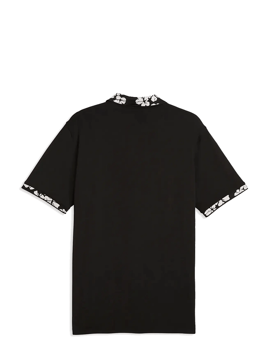 PUMA Golf - Modalon Floral Rib Polo - LC - tops & t-shirts - puma black-rose blossom - 1