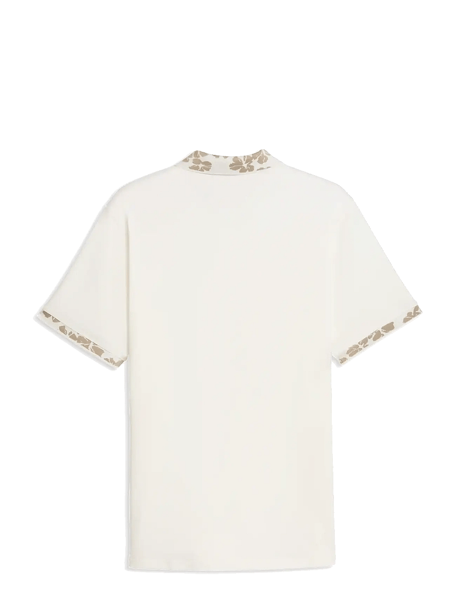 PUMA Golf - Modalon Floral Rib Polo - LC - alussärgid ja t-särgid - warm white-ice coffee - 1