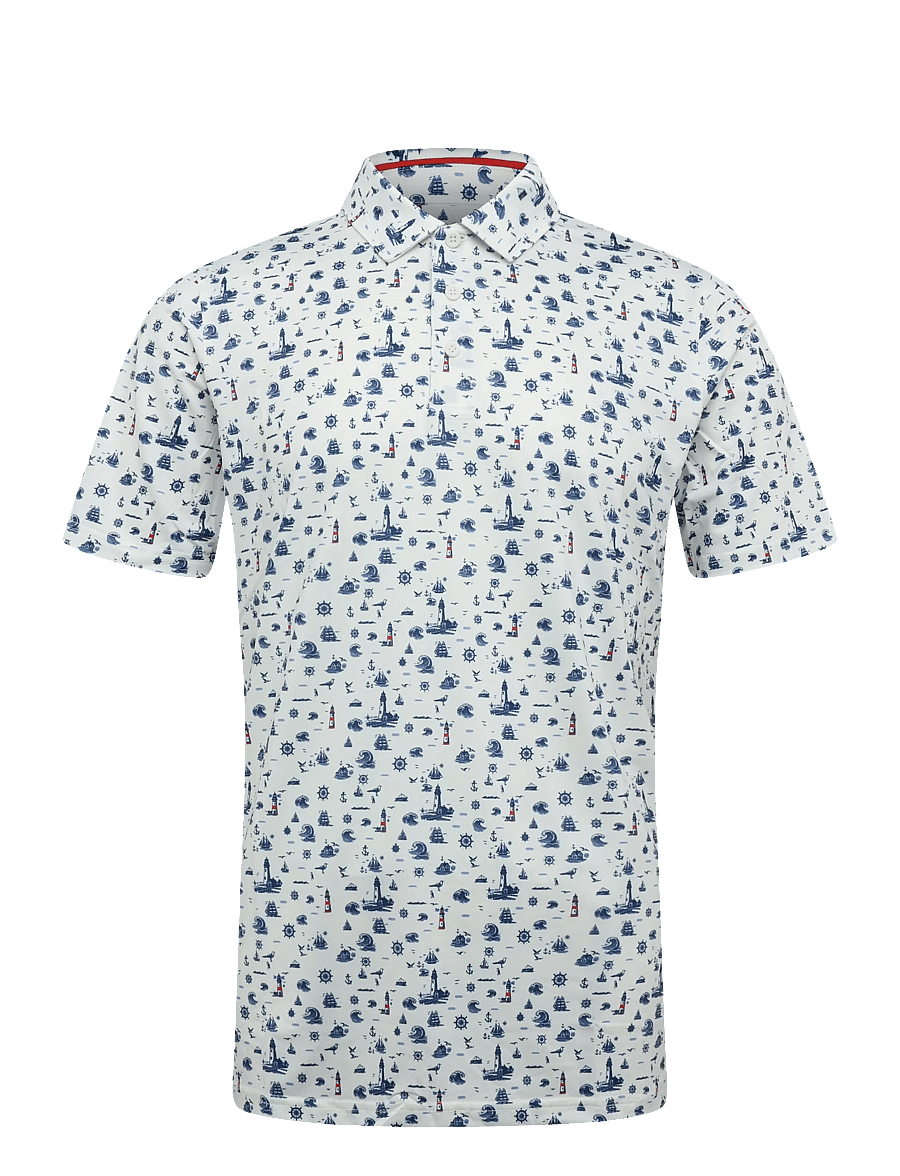 PUMA Golf - MATTR Lighthouse Polo - BN - oberteile & t-shirts - warm white-deep navy-candy apple - 0