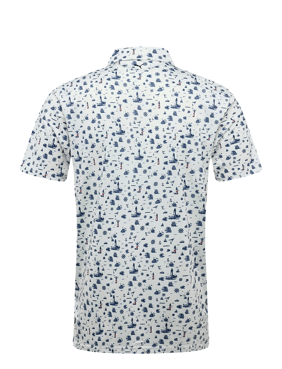 PUMA Golf - MATTR Lighthouse Polo - BN - oberteile & t-shirts - warm white-deep navy-candy apple - 1