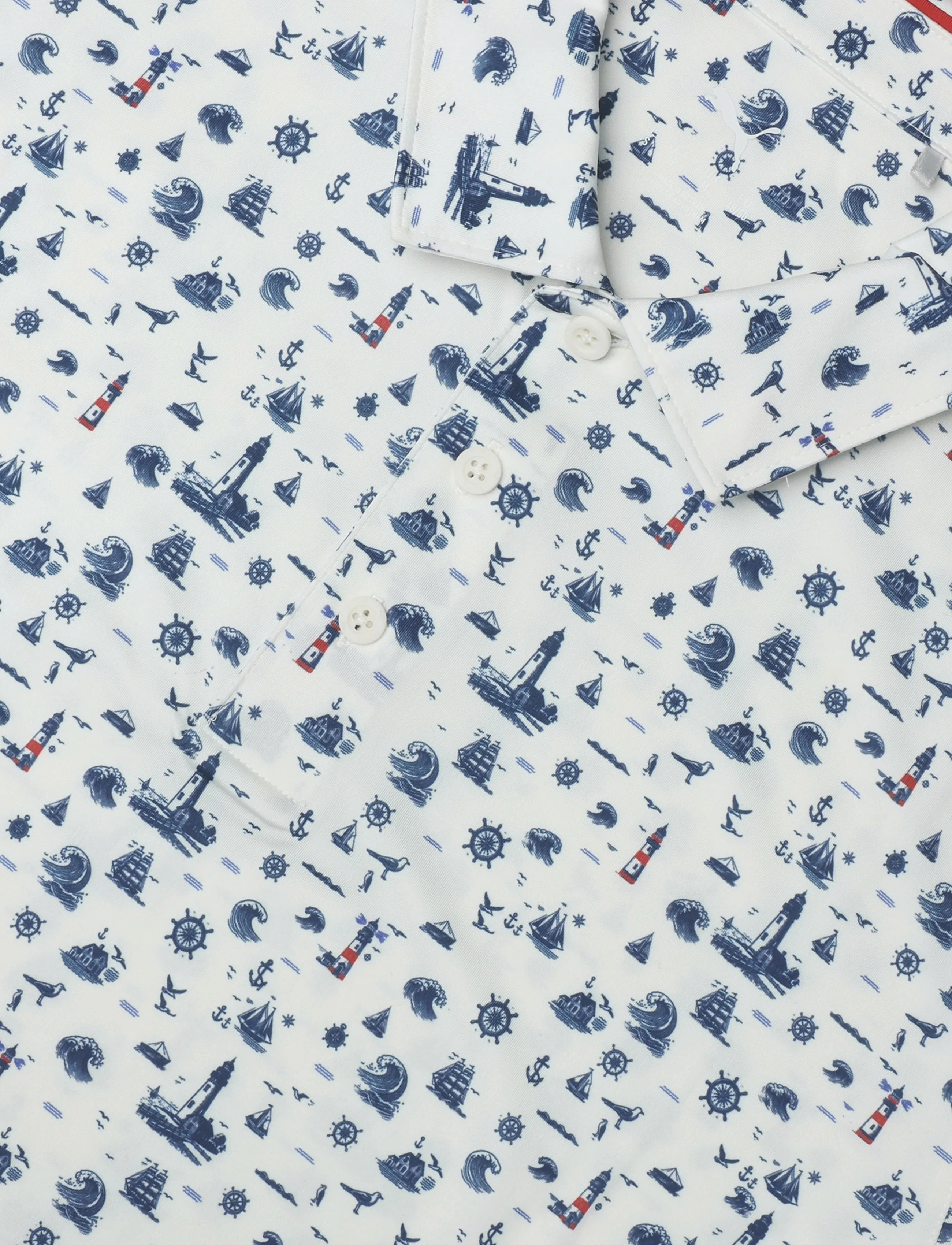 PUMA Golf - MATTR Lighthouse Polo - BN - oberteile & t-shirts - warm white-deep navy-candy apple - 2