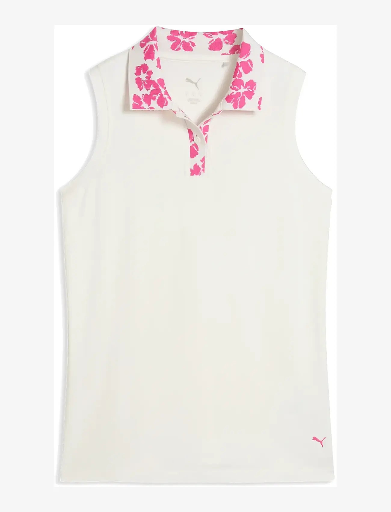 PUMA Golf - W Modalon Floral Rib SL Polo - oberteile & t-shirts - warm white-pink opal - 0