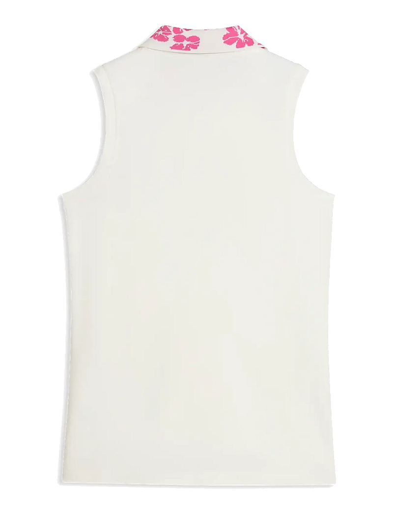 PUMA Golf - W Modalon Floral Rib SL Polo - oberteile & t-shirts - warm white-pink opal - 1