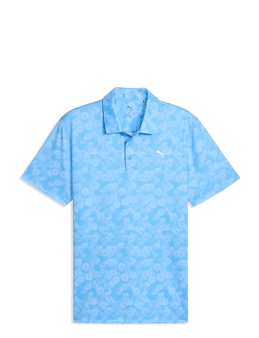 PUMA Golf - Pure 2.0 Floral Polo - polos - team light blue - 0