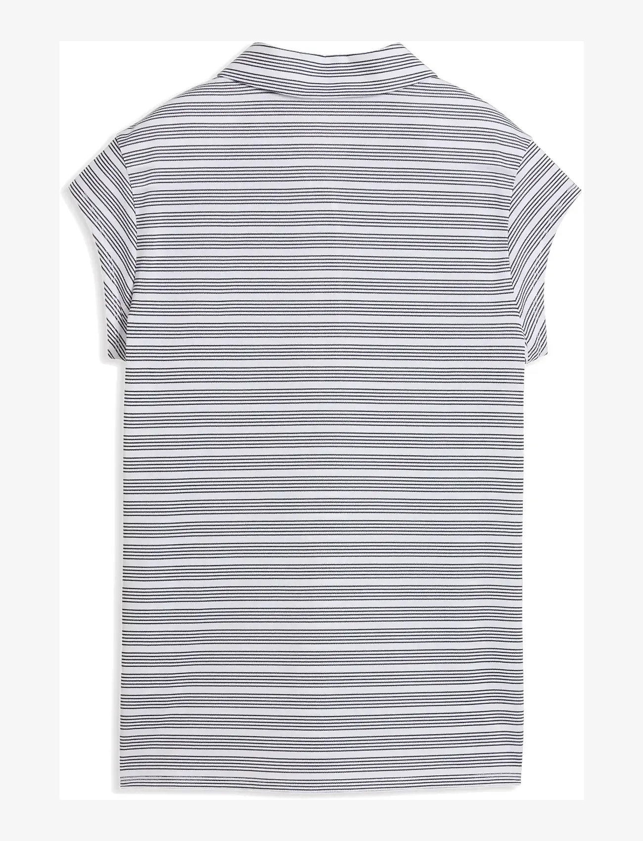 PUMA Golf - W Pique YD Stripe Cap Sleeve - toppe & t-shirts - white glow-deep navy - 1