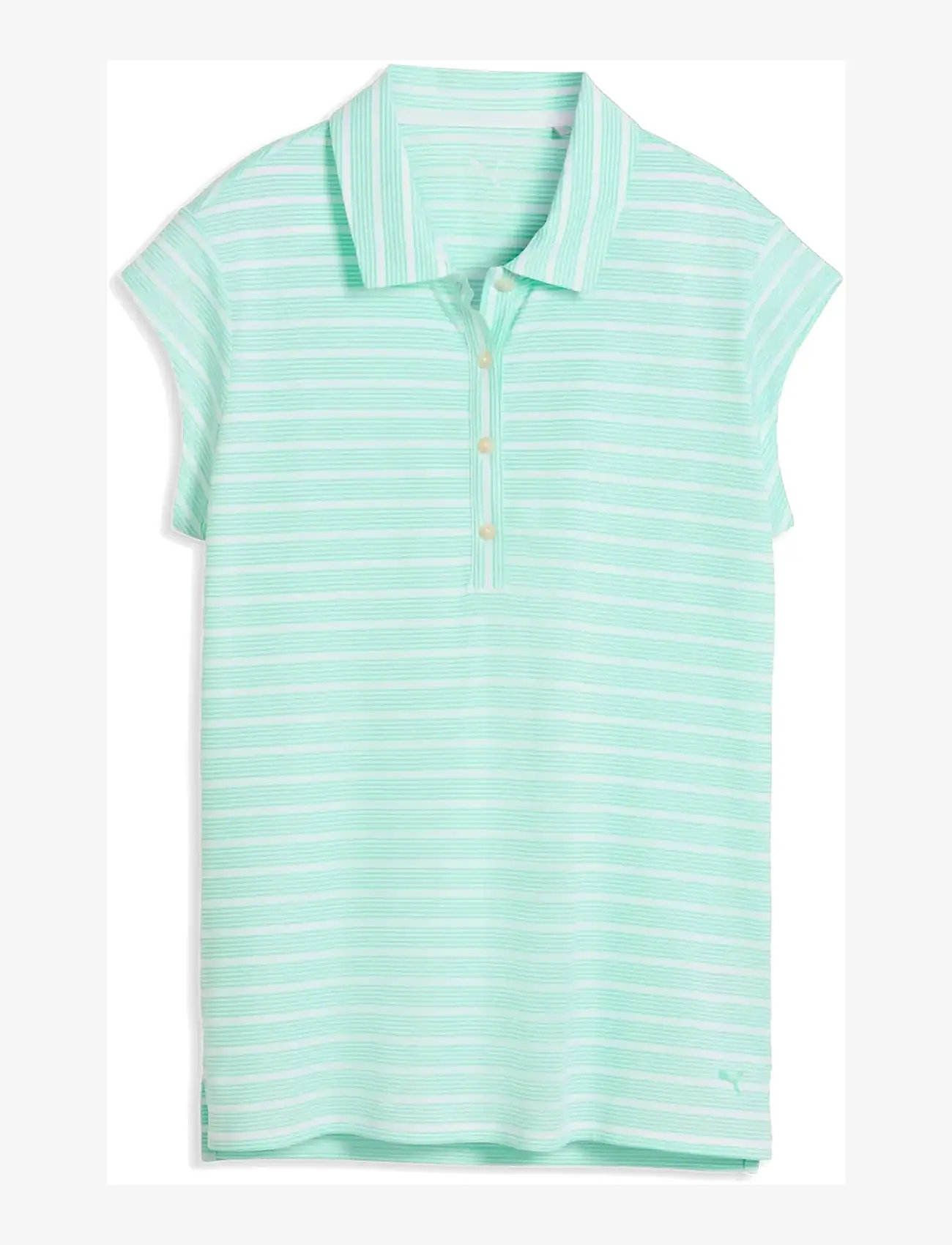 PUMA Golf - W Pique YD Stripe Cap Sleeve - alussärgid ja t-särgid - white glow-mint jelly - 0