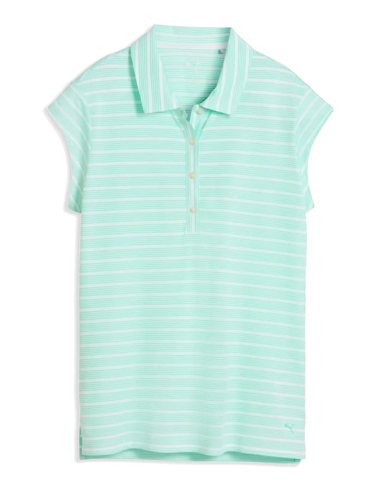 PUMA Golf - W Pique YD Stripe Cap Sleeve - oberteile & t-shirts - white glow-mint jelly - 0