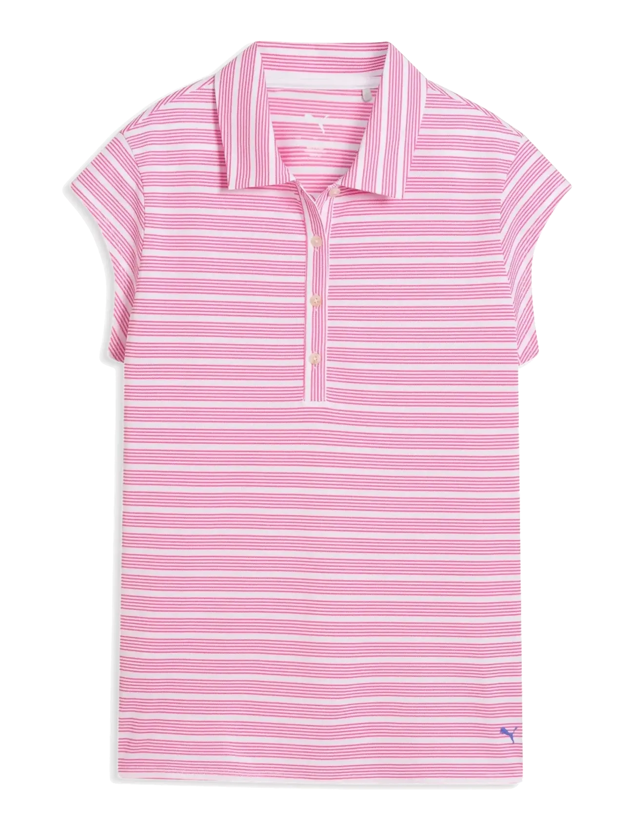 PUMA Golf W Pique YD Stripe Cap Sleeve - PUMA - WHITE GLOW-PINK OPAL / pink/rose
