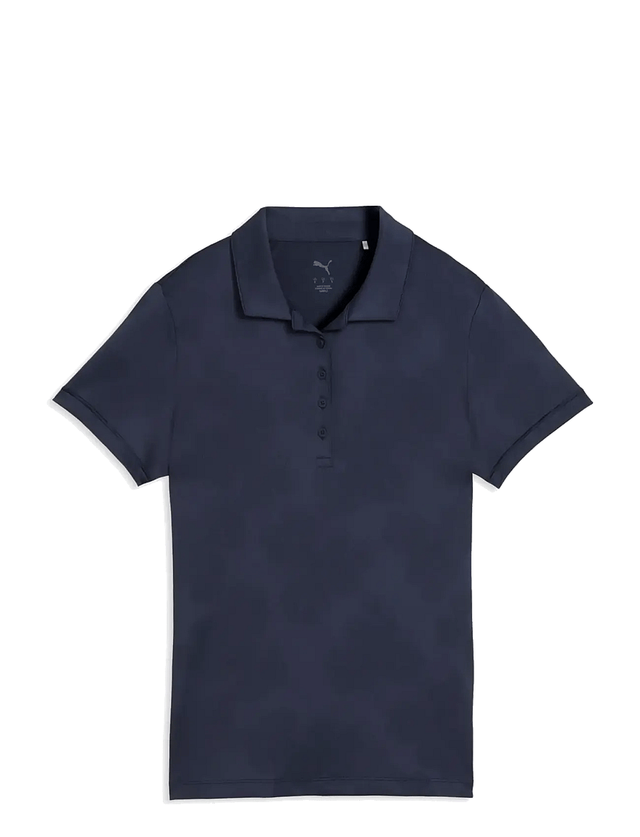 PUMA Golf - W Floral Lace Jacquard SS Polo - oberteile & t-shirts - deep navy - 0