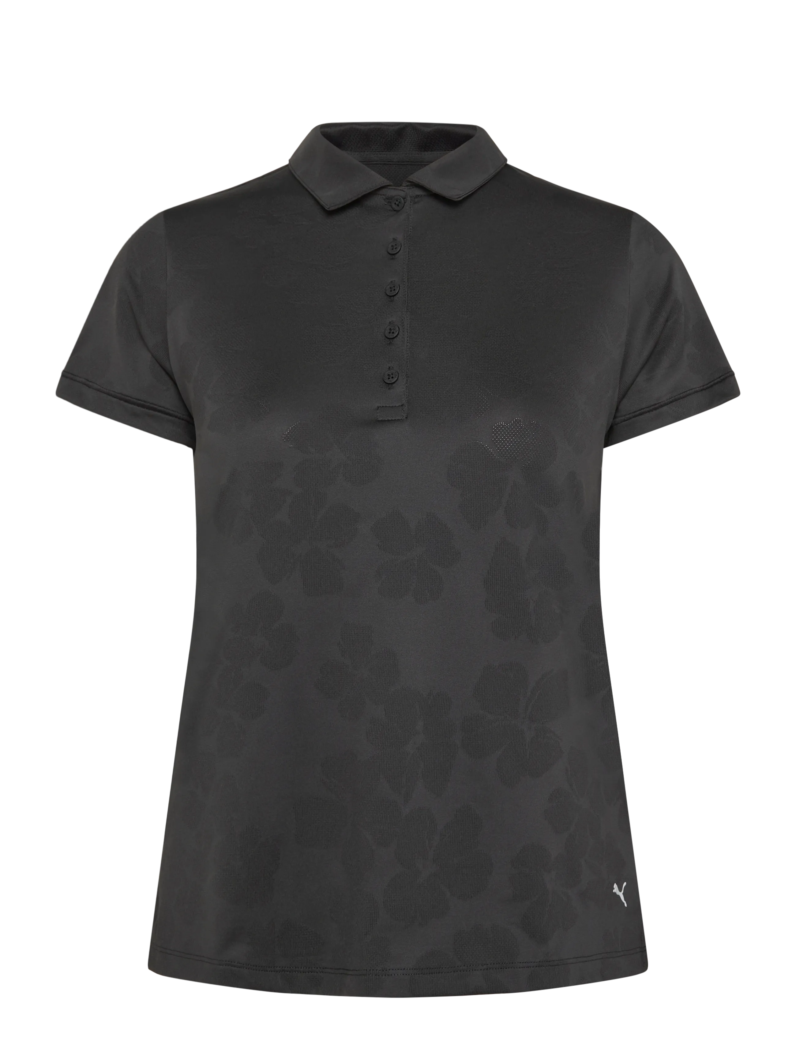 PUMA Golf - W Floral Lace Jacquard SS Polo - polos - puma black - 0