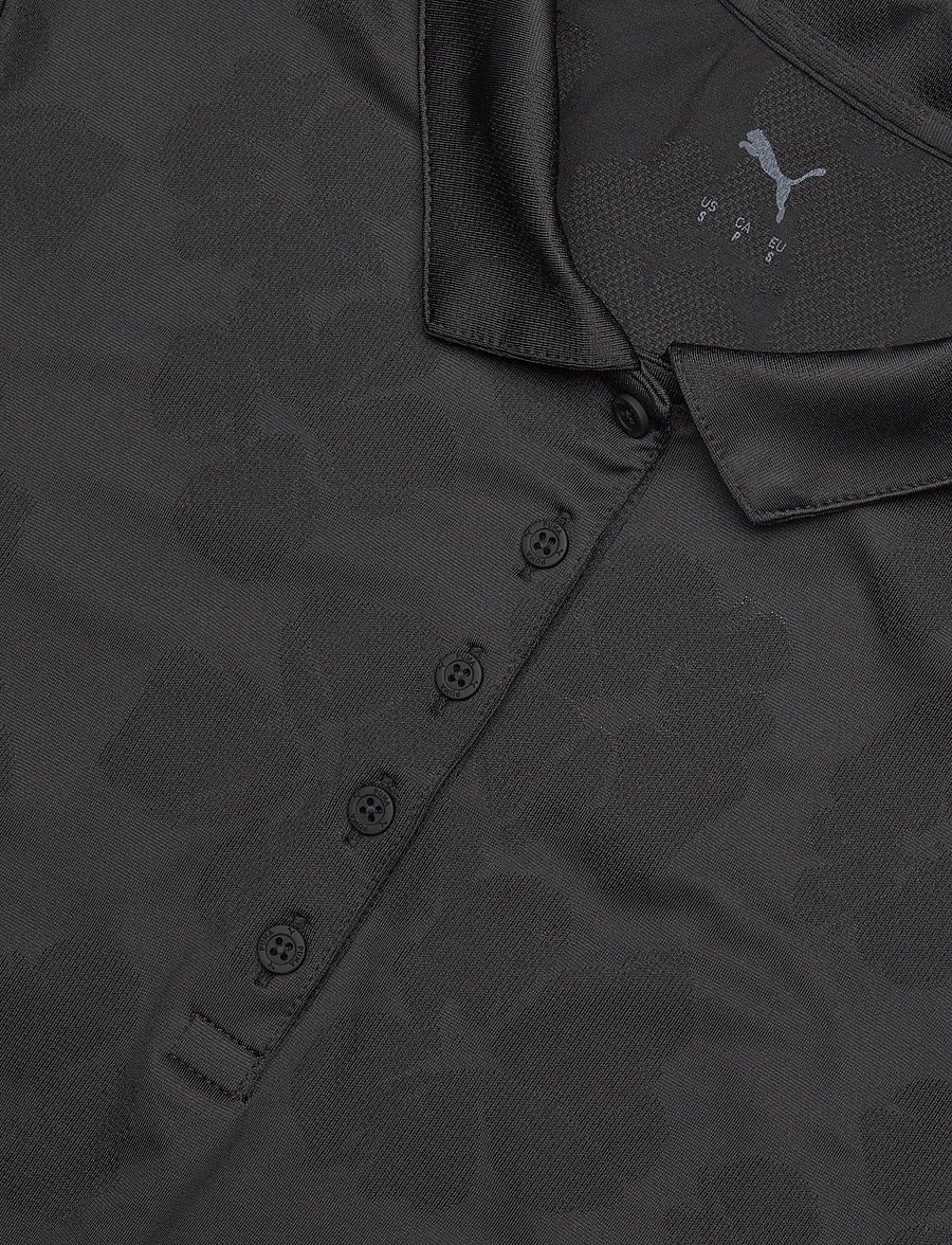 PUMA Golf - W Floral Lace Jacquard SS Polo - polos - puma black - 2