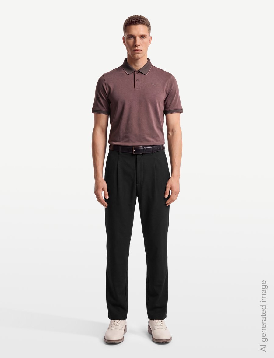 PUMA Golf - Modalon Crafted Polo - LC - toppe & t-shirts - rich cocoa-puma black - 0