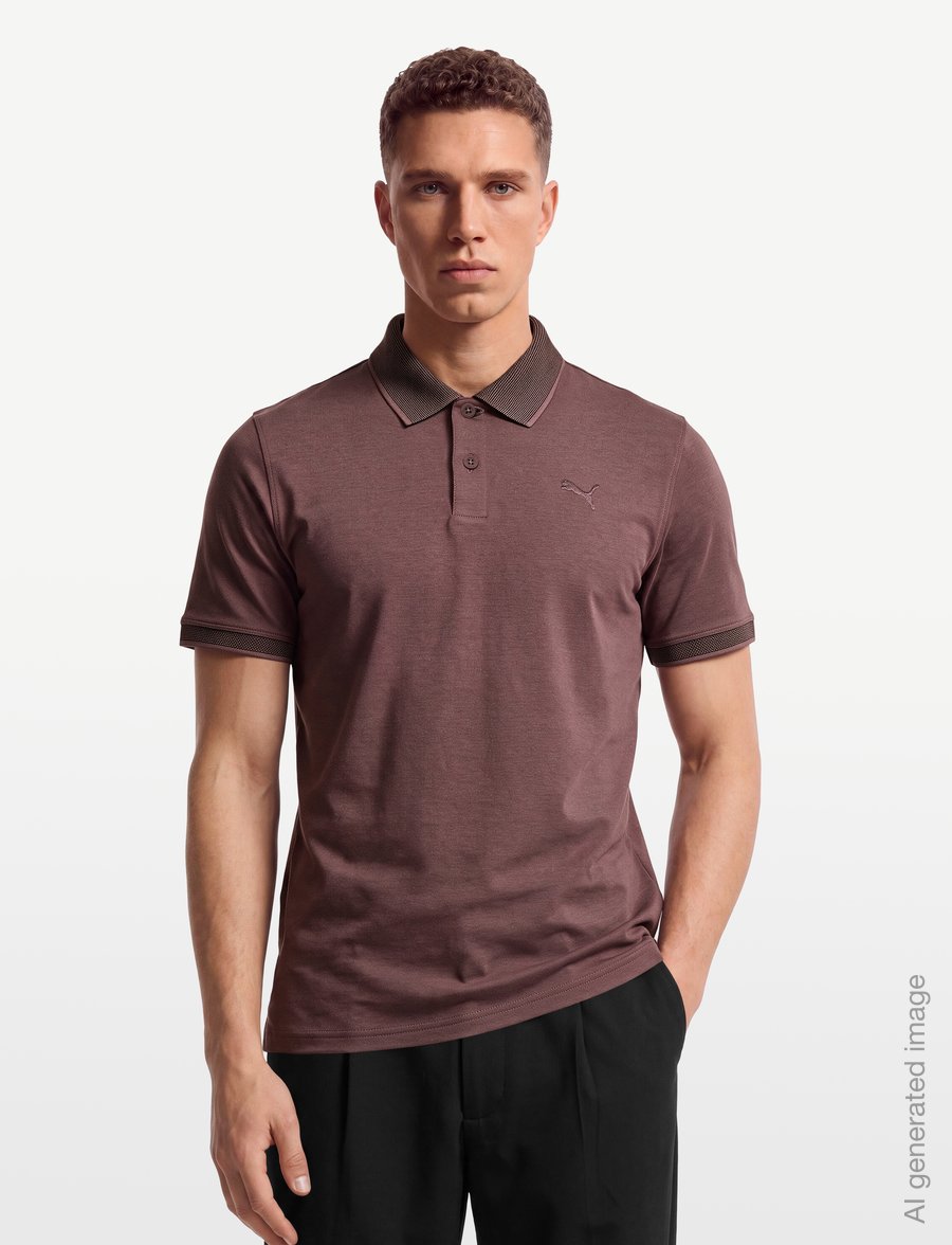 PUMA Golf - Modalon Crafted Polo - LC - toppe & t-shirts - rich cocoa-puma black - 3
