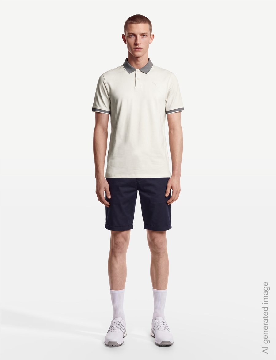 PUMA Golf - Modalon Crafted Polo - LC - alussärgid ja t-särgid - warm white-deep navy - 0