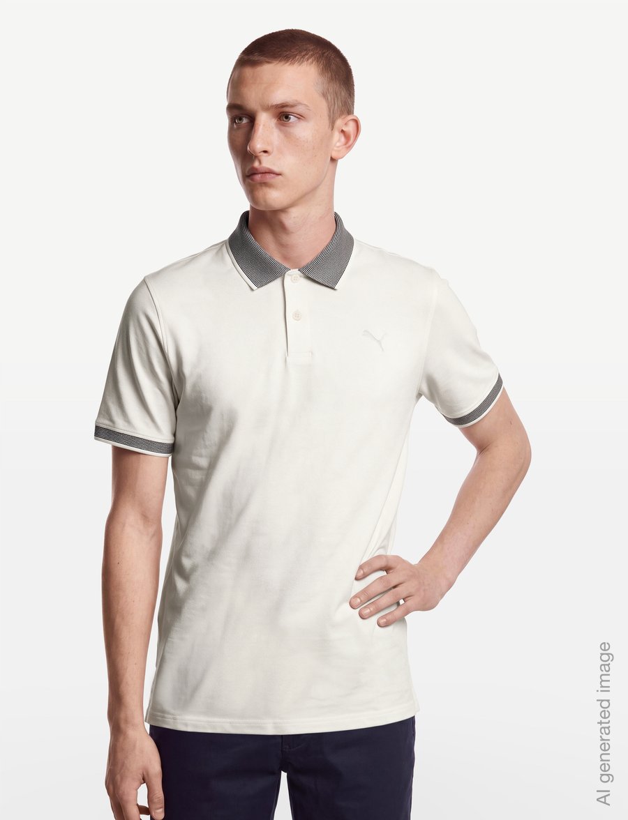 PUMA Golf - Modalon Crafted Polo - LC - alussärgid ja t-särgid - warm white-deep navy - 3