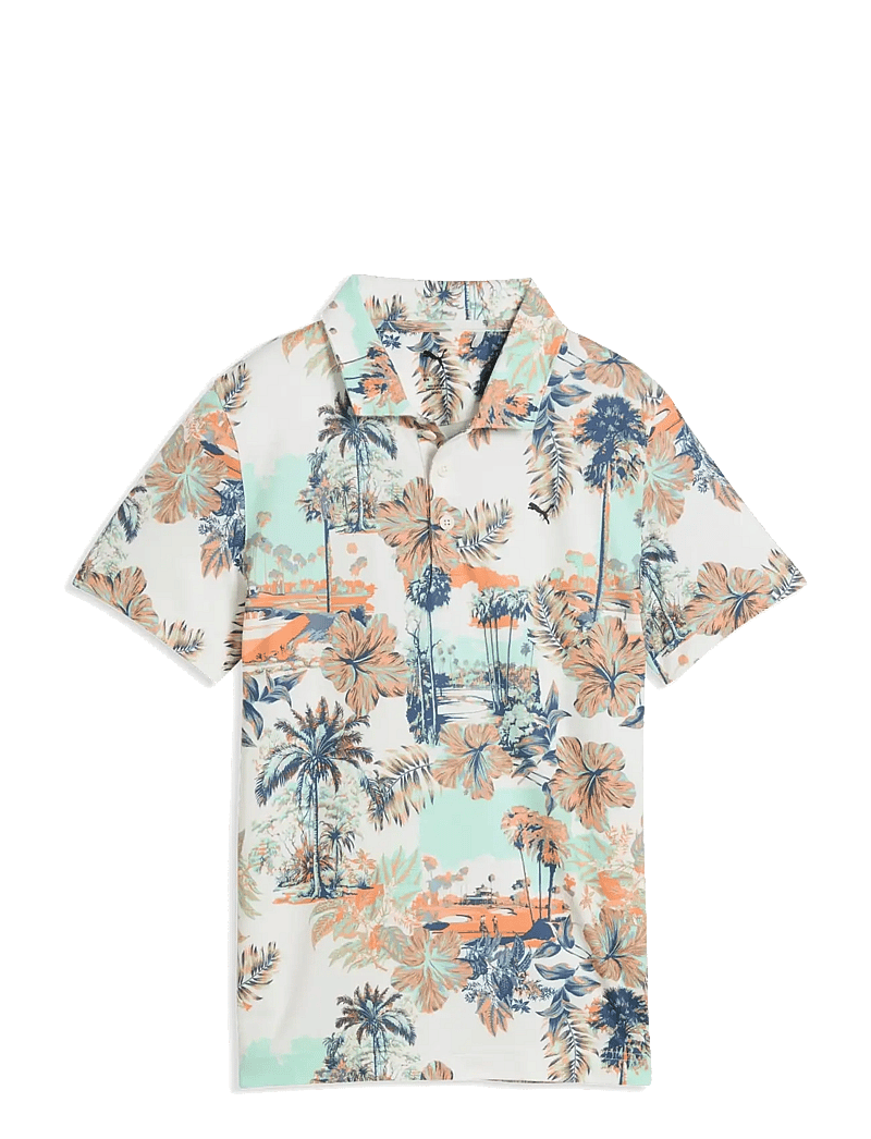PUMA Golf - Boys Cloudspun Palm Polo - kortærmede poloer - warm white - 0