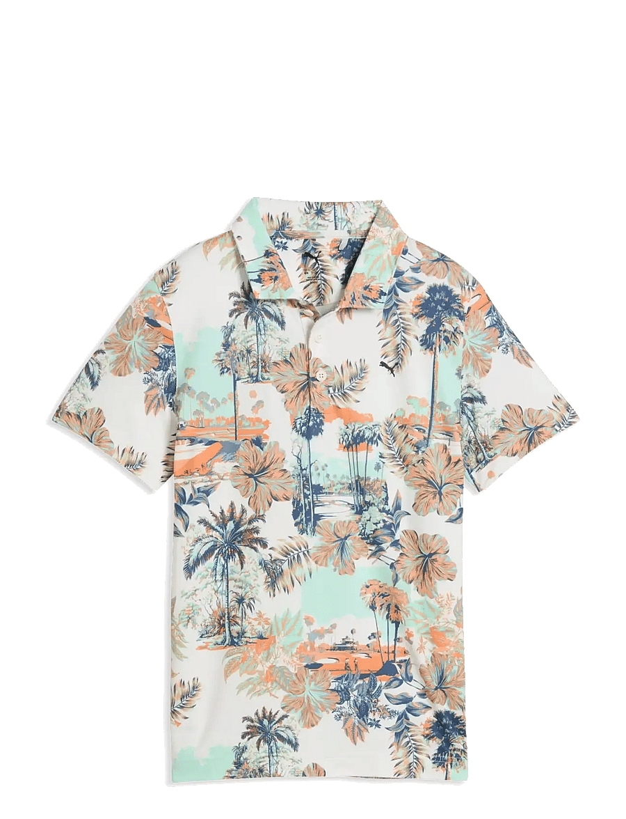 PUMA Golf - Boys Cloudspun Palm Polo - lühikeste varrukatega polod - warm white - 0