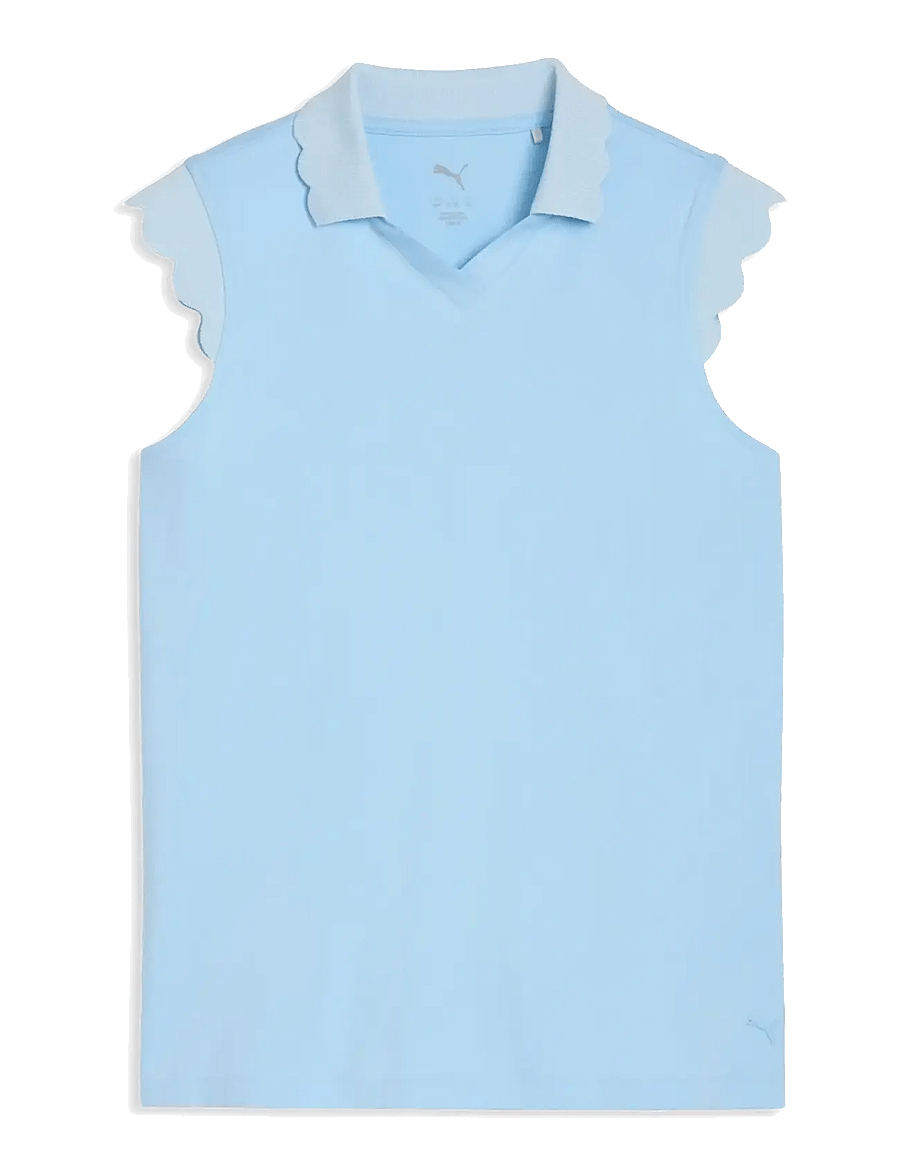 PUMA Golf - Girls Cloudspun Scallop Sleeve Polo - polo krekli ar īsām piedurknēm - spring blue - 0