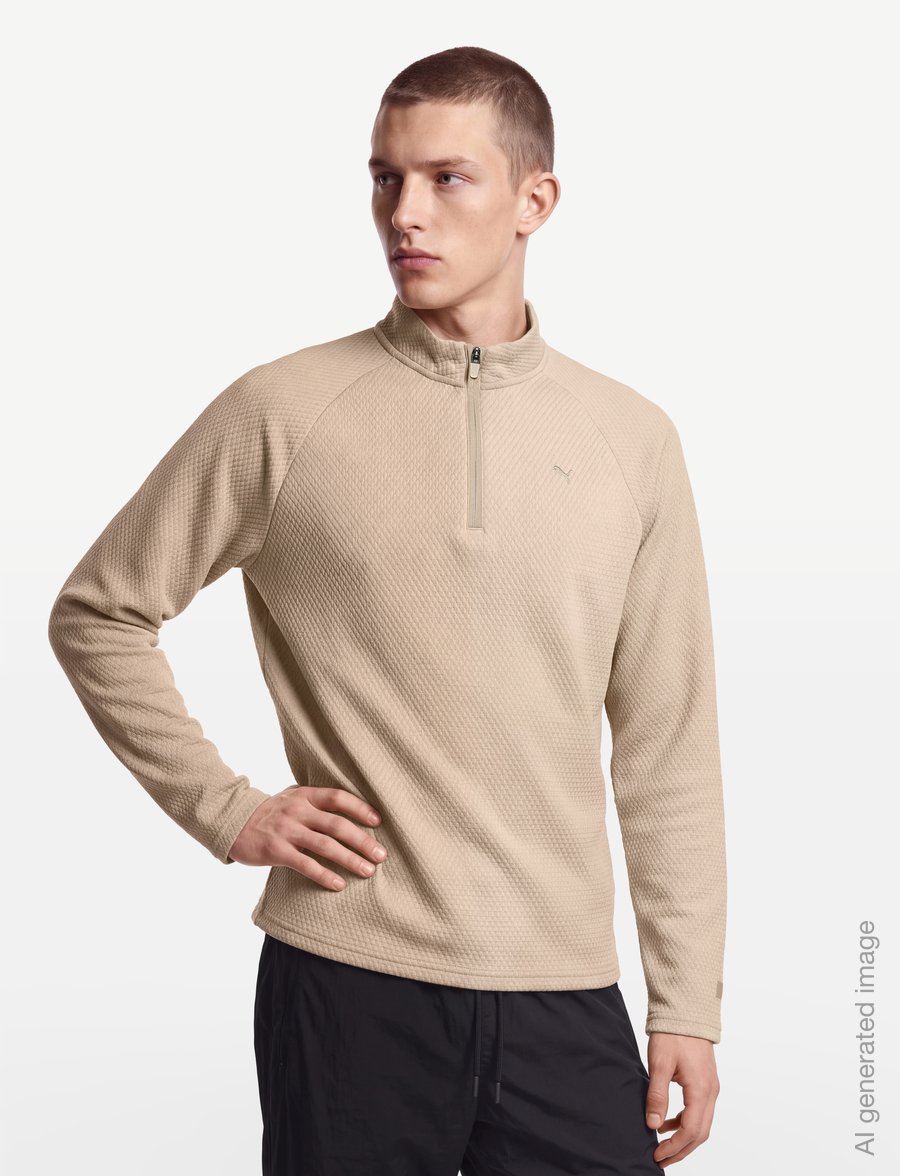 PUMA Golf - Boulder 2.0 1/4 Zip - LC - fleece og mellemlag - birch - 3
