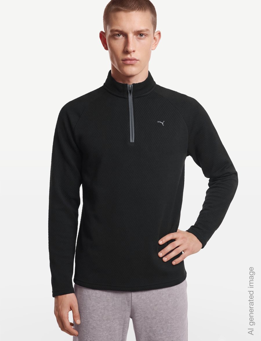 PUMA Golf - Boulder 2.0 1/4 Zip - LC - fleece & mellanlager - puma black - 3