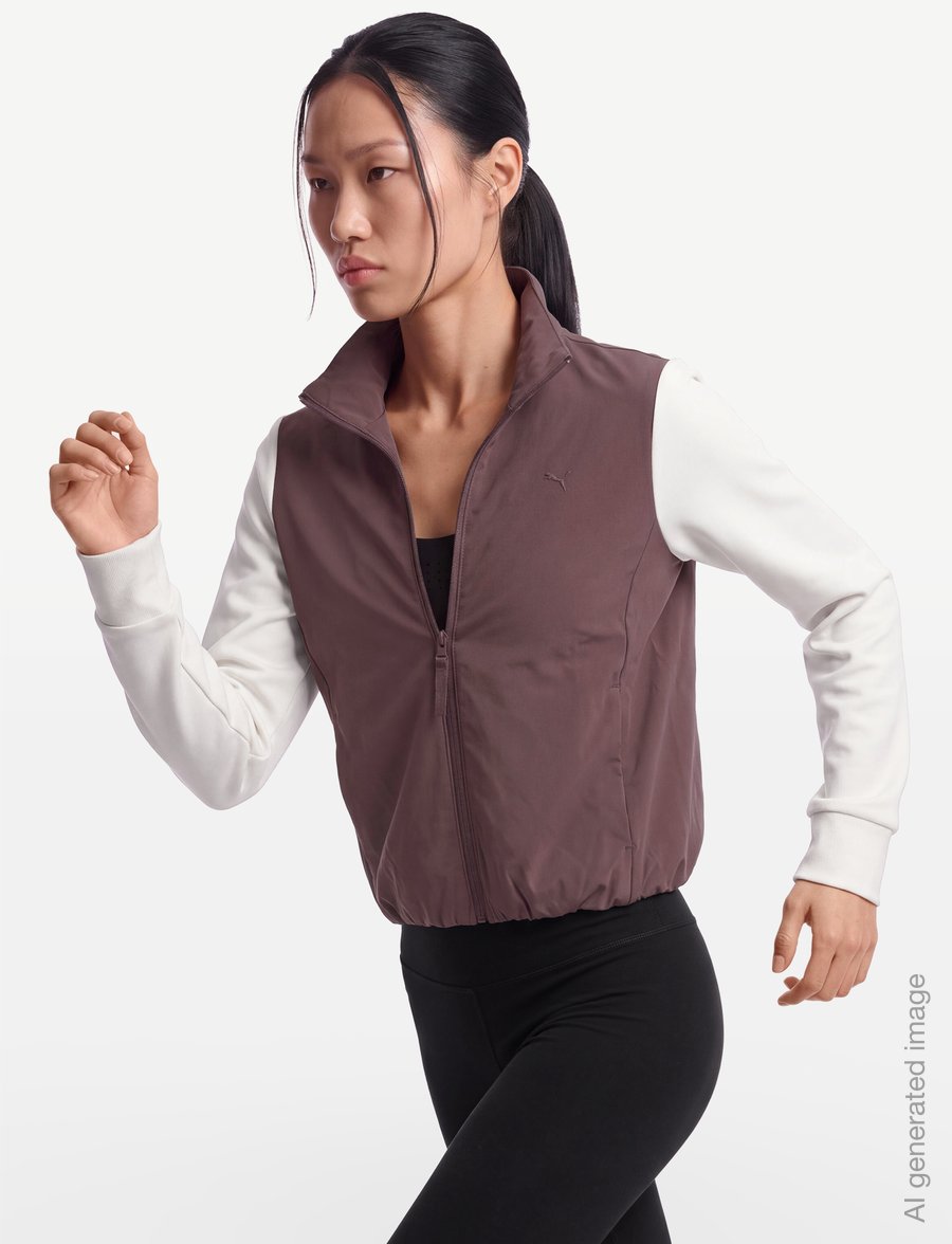 PUMA Golf - W Cloudspun Fleece Hybrid Jacket - kampsunid ja vahekihid - rich cocoa-warm white - 3
