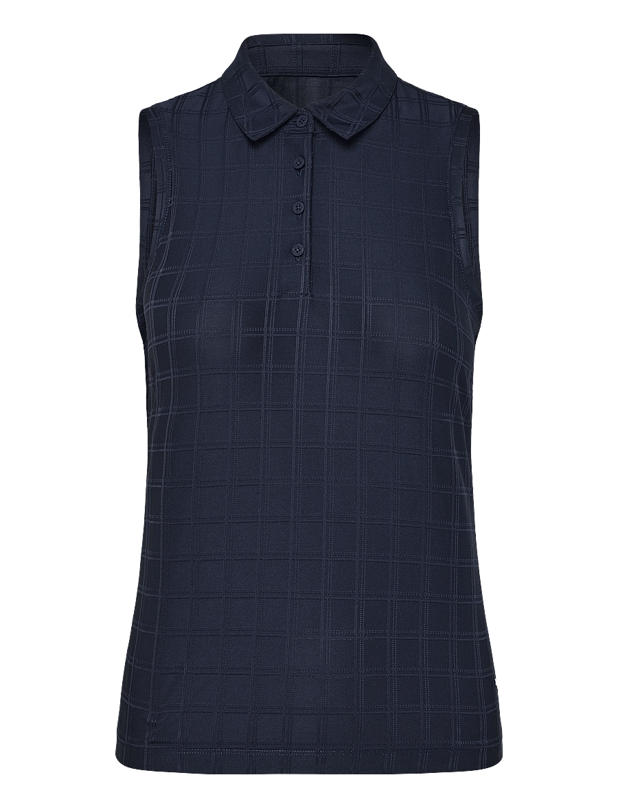 PUMA Golf - W Plaid Knit SL Polo - deep navy - 0