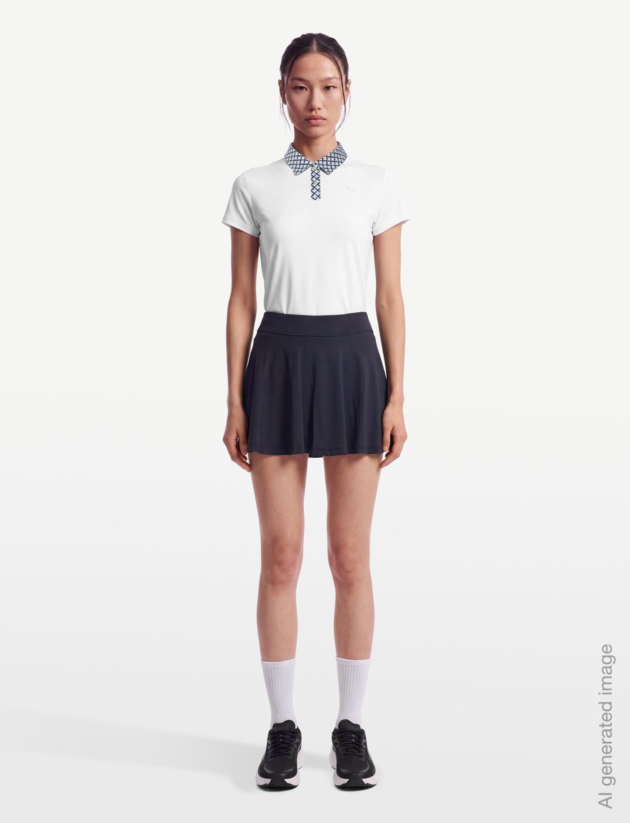 PUMA Golf - W Ezra Solid SS Polo - tops & t-shirts - warm white - 0