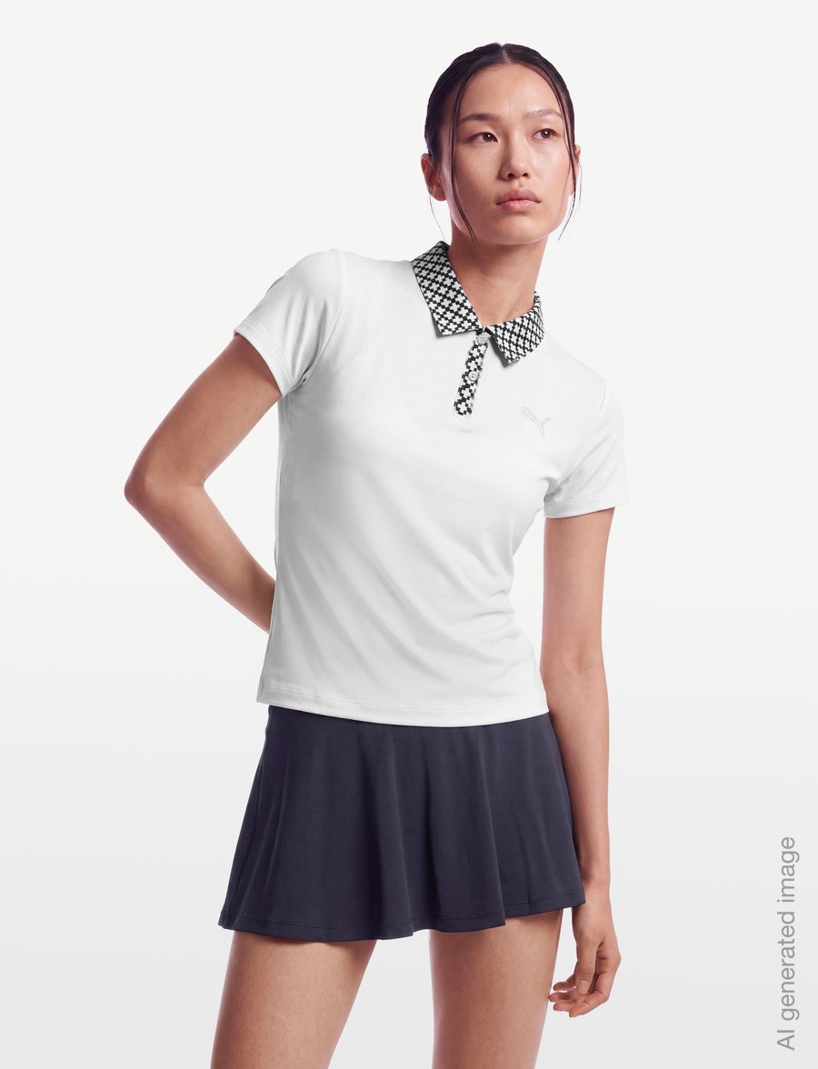 PUMA Golf - W Ezra Solid SS Polo - tops & t-shirts - warm white - 3