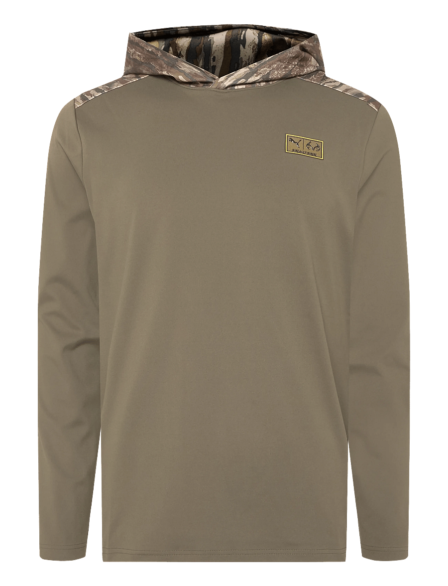 PUMA Golf - PUMA X REALTREE Cloudspun Tech Hoodie - huvtröjor - dusty olive - 0