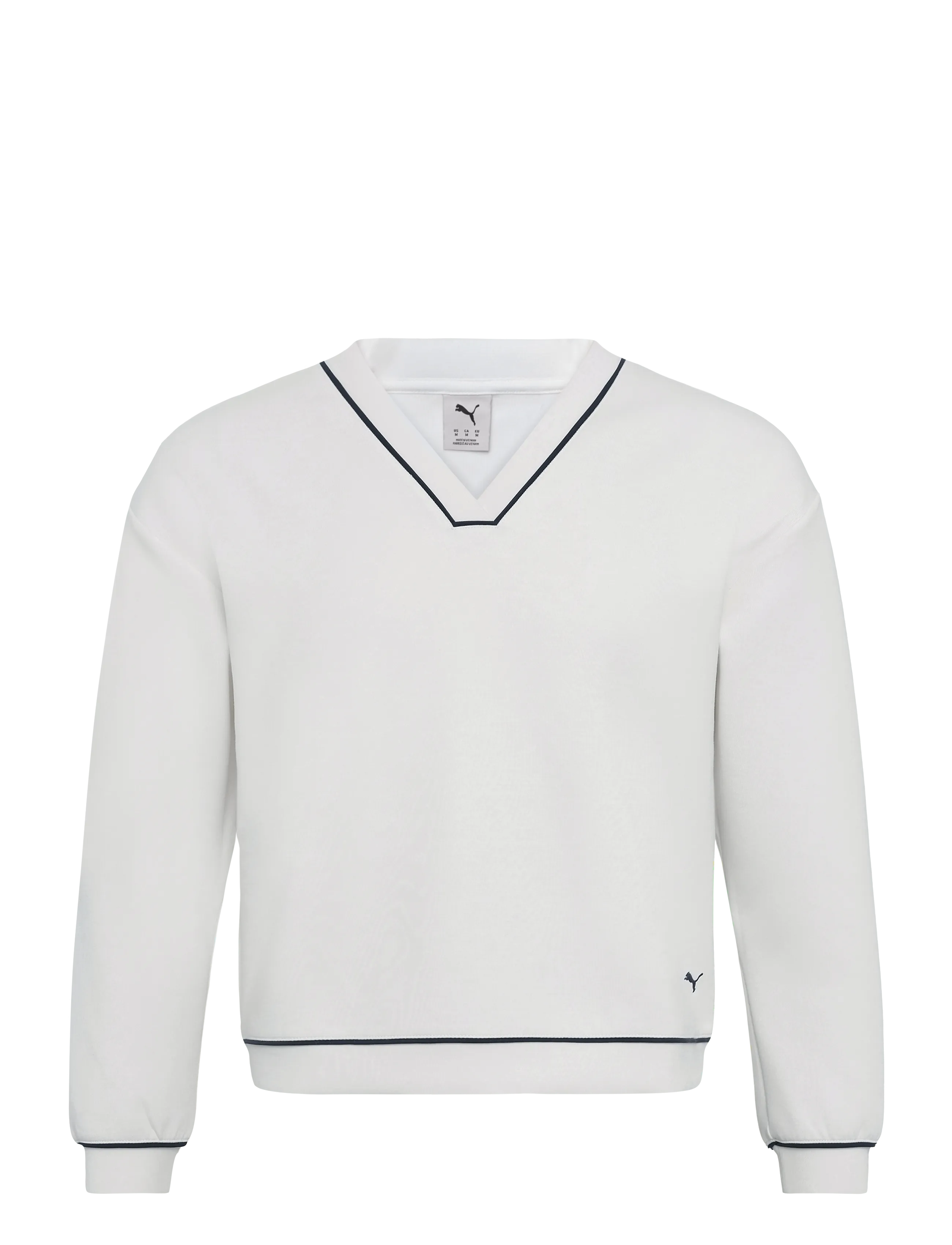 PUMA Golf W Cloudspun Fleece V-Neck - PUMA - WARM WHITE / white