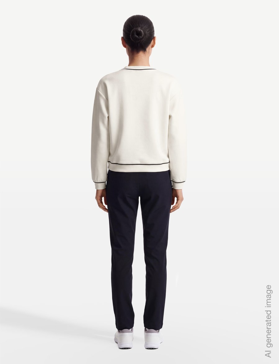 PUMA Golf - W Cloudspun Fleece V-Neck - dressipluusid ja pusad - warm white - 4