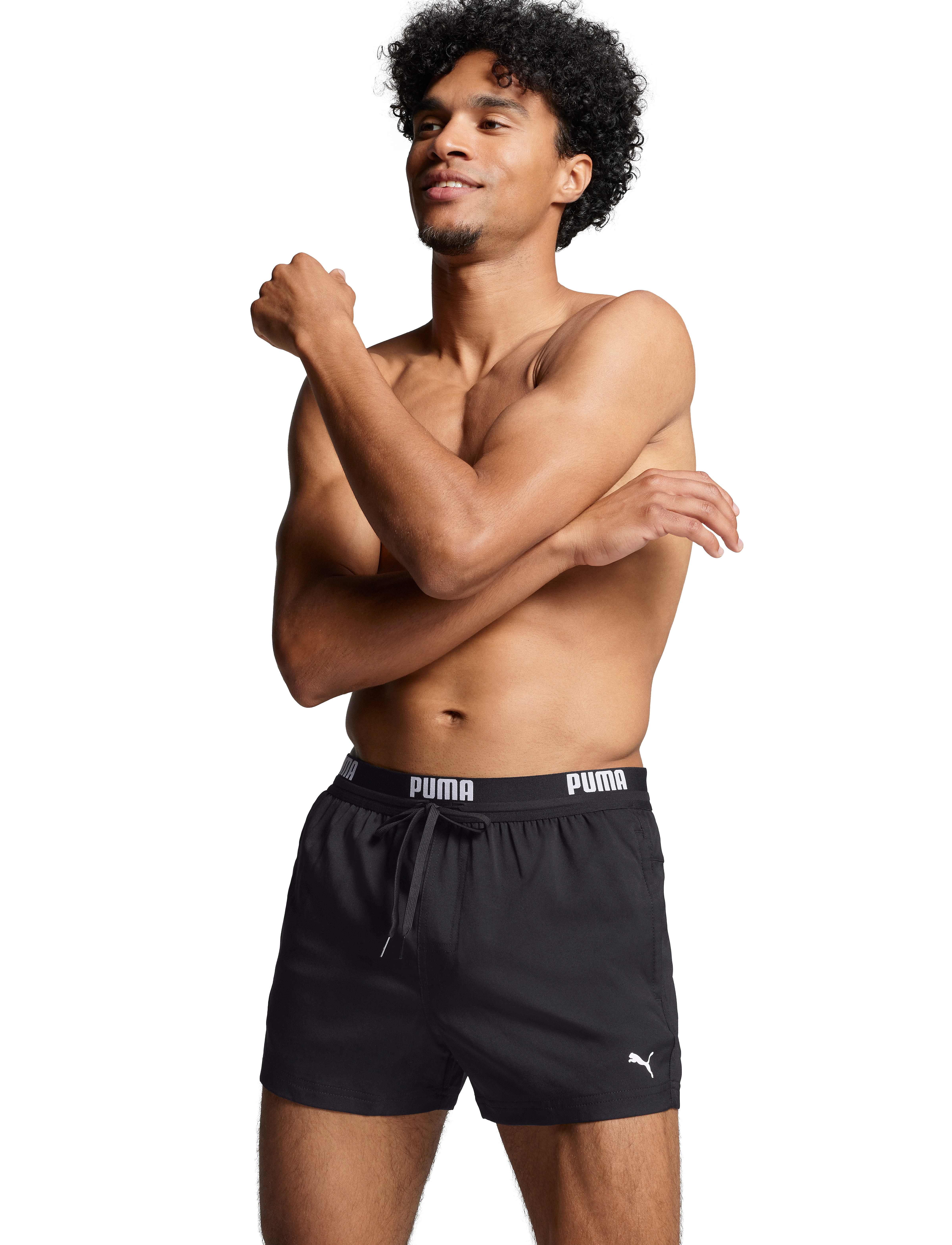 Puma Swim Men Logo Short Shorts 1P, XS, Sport, Schwarz - Shorts, Männerswear