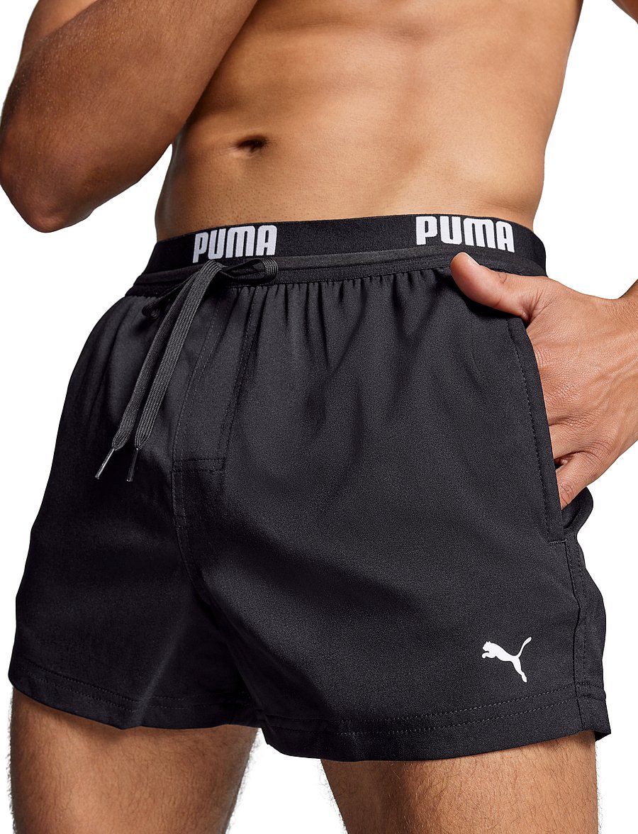 Puma Swim - PUMA SWIM MEN LOGO SHORT SHORTS 1P - maudymosi šortai - black - 5