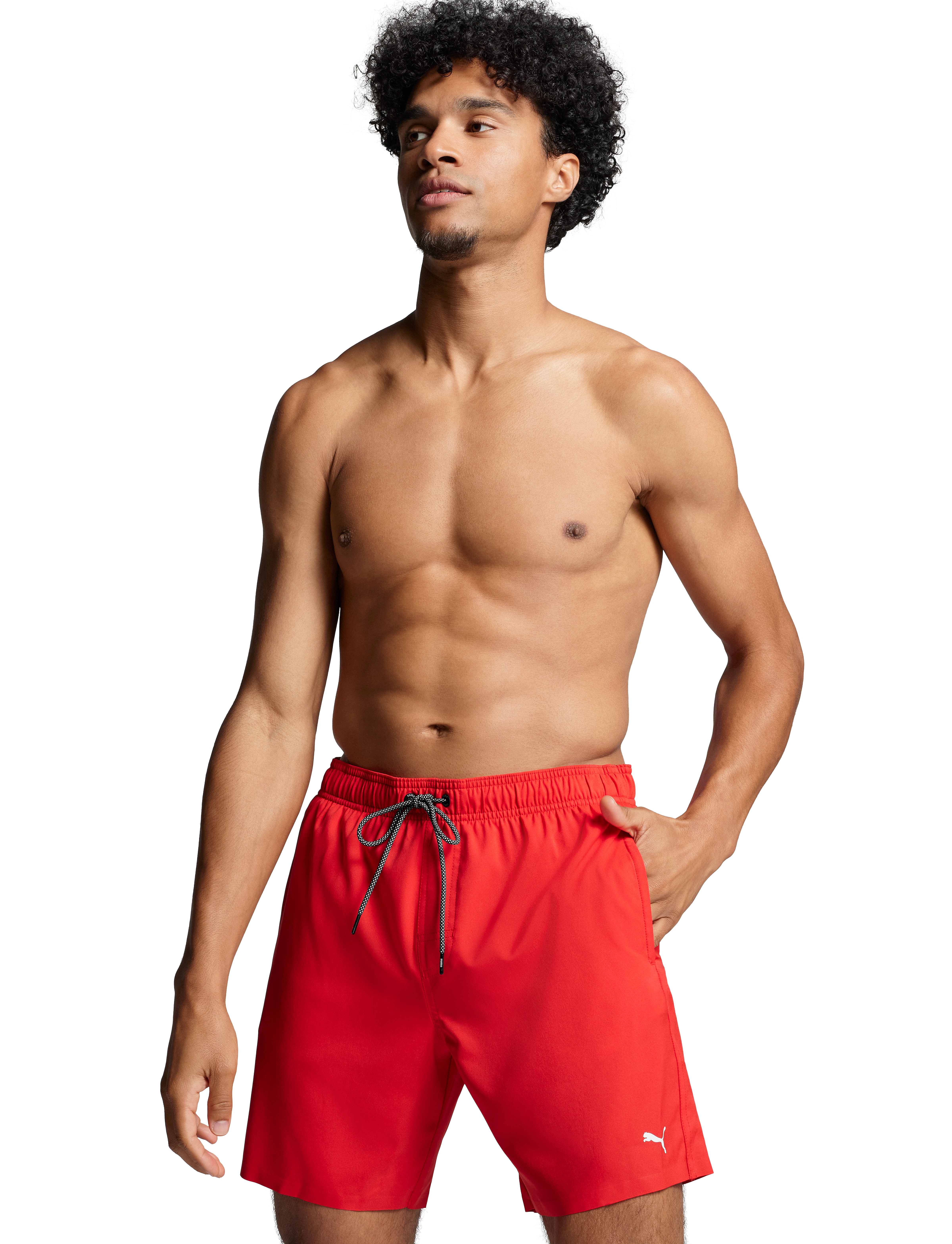 Puma Swim Men Mid Shorts 1P, XS, Sport, Rot - Shorts, Männerswear