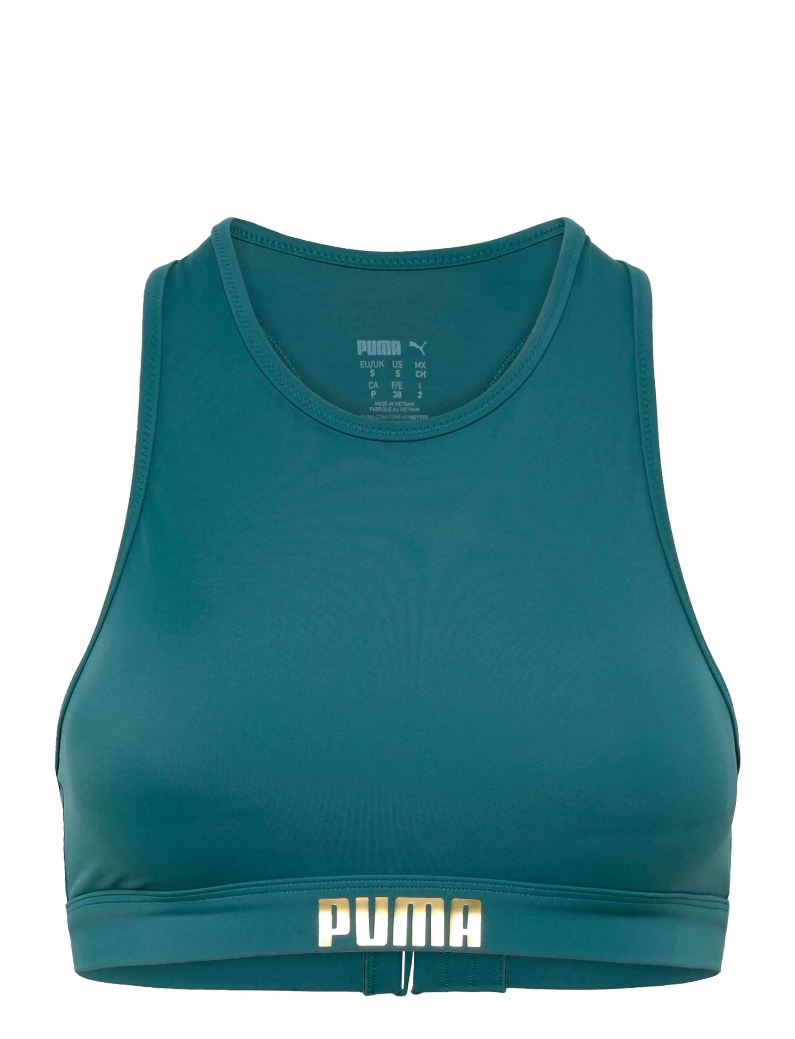 Puma Swim Women Racerback Top 1P, XL, Bikini Oberteile, Grün - Bandeau Bikinitops, Frauen