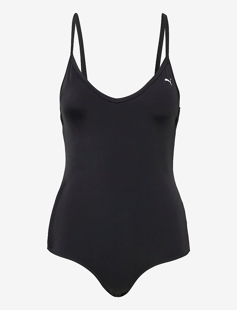 Puma Swim - PUMA SWIM WOMEN VNECK PADDED SWIMSUIT 1P - sportsbadetøj - black - 1