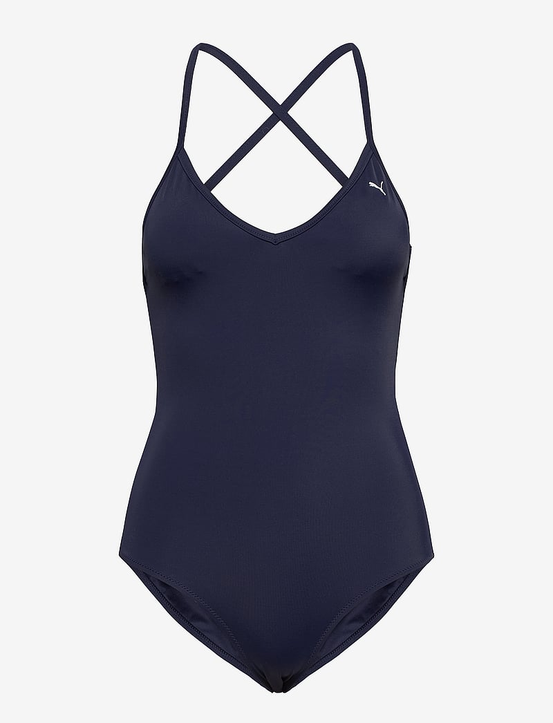 Puma Swim - PUMA SWIM WOMEN VNECK PADDED SWIMSUIT 1P - sportsbadetøj - navy - 1