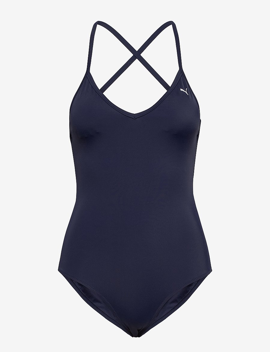 Puma Swim - PUMA SWIM WOMEN VNECK PADDED SWIMSUIT 1P - maillots 1 pièce - navy - 1