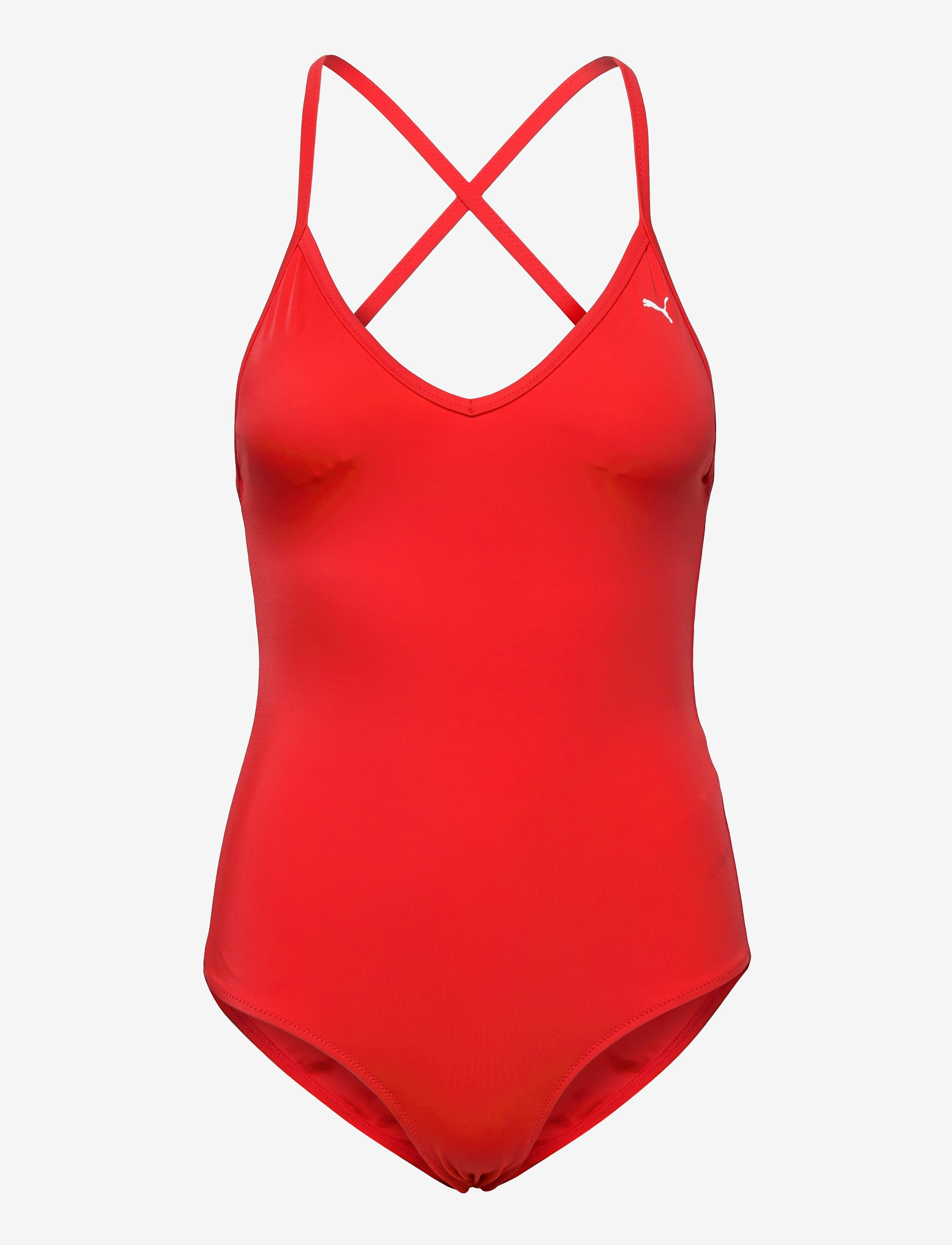 PUMA SWIM Puma Swim Damen Vneck Gefüttert Badeanzug 1P Rot - M - Damen