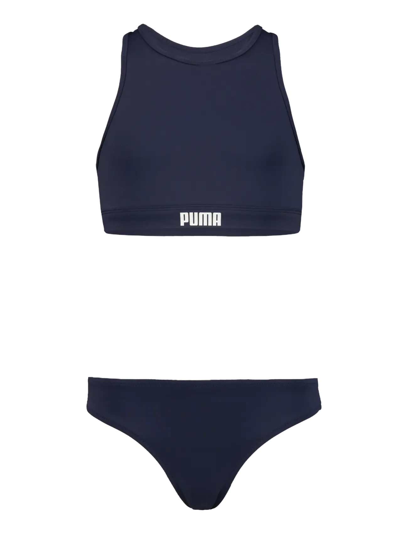 Puma Swim Girls Racerback Bikini Set 1P, Børn, Racerback Bikini Sæt, Navy, Str: 116