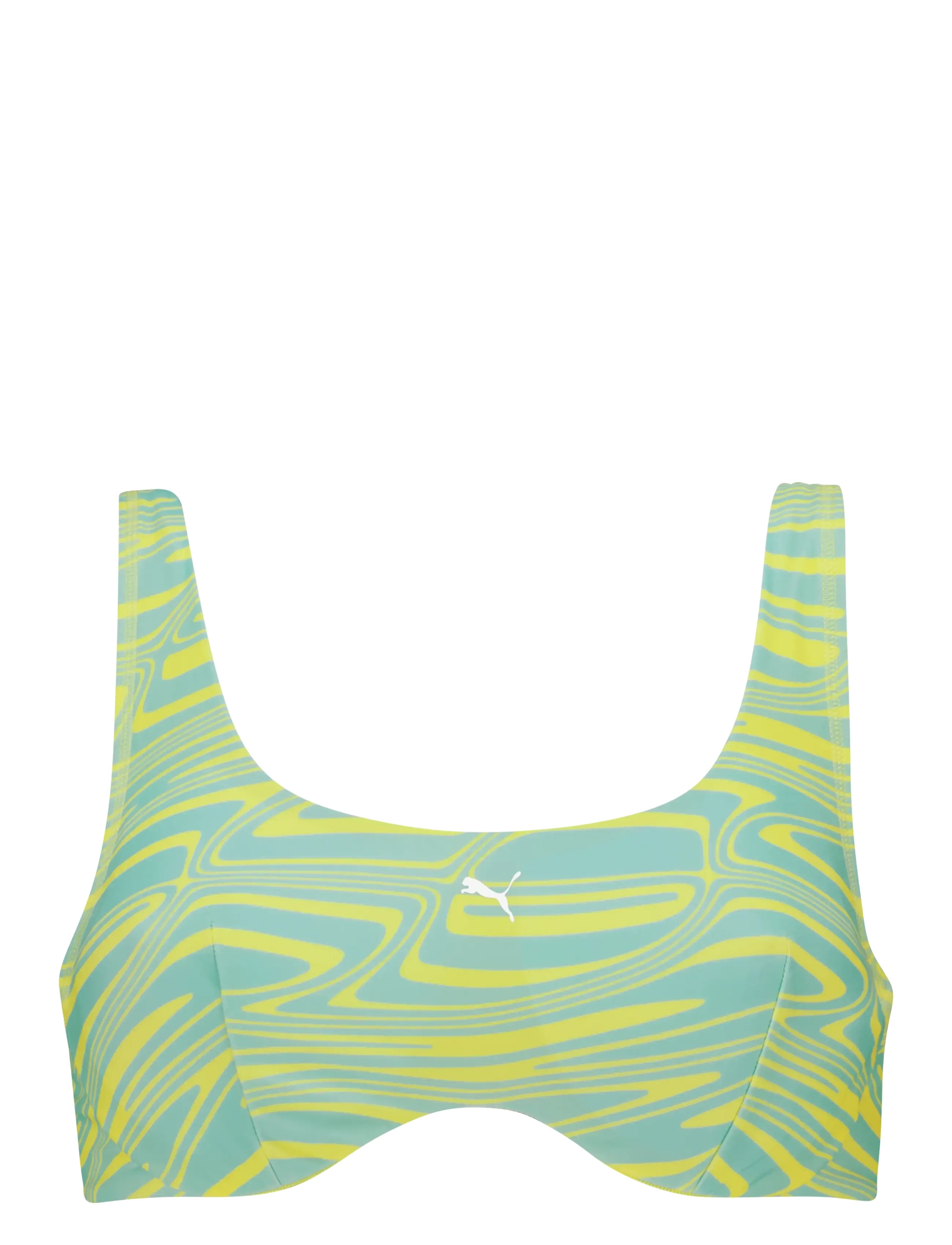 PUMA SWIM Puma Swim Damen Printed Scoop Oberteil 1P Blau - S - Damen