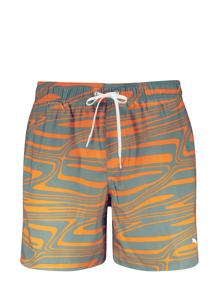 Puma Swim - PUMA SWIM MEN FORMSTRIP MID SHORTS 1P - orange / dark sage - 1