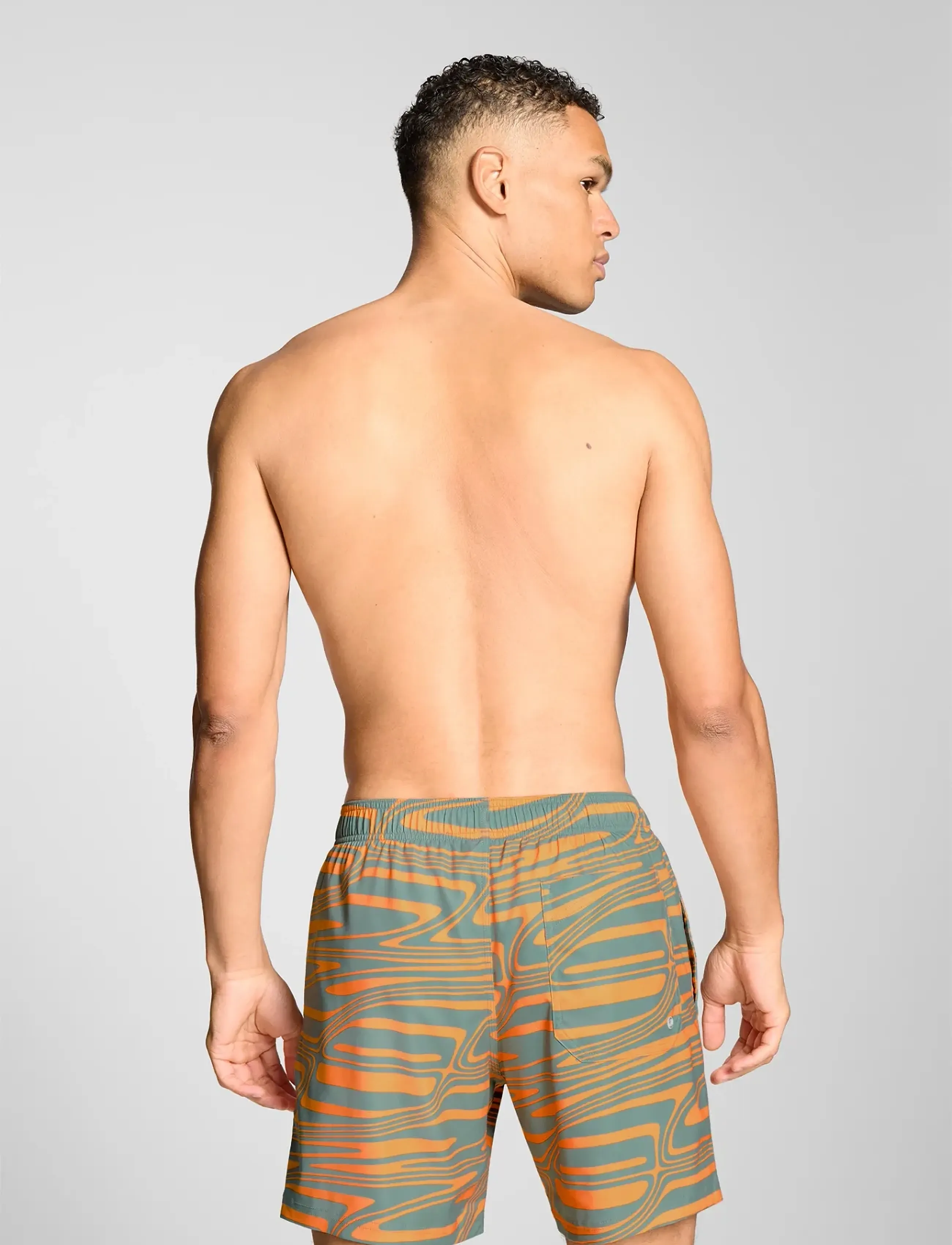 Puma Swim - PUMA SWIM MEN FORMSTRIP MID SHORTS 1P - orange / dark sage - 3