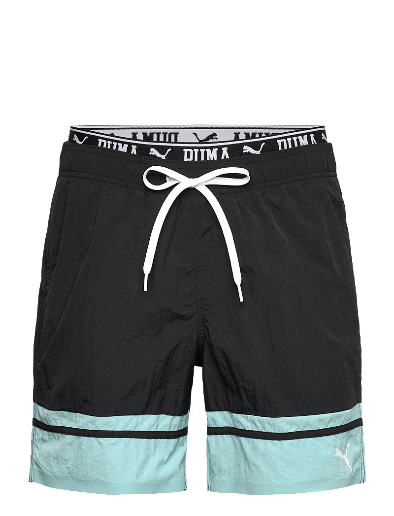 Puma Swim - PUMA SWIM MEN COLOUR BLOCK MID SHORTS 1P - badehosen - black / mint - 0