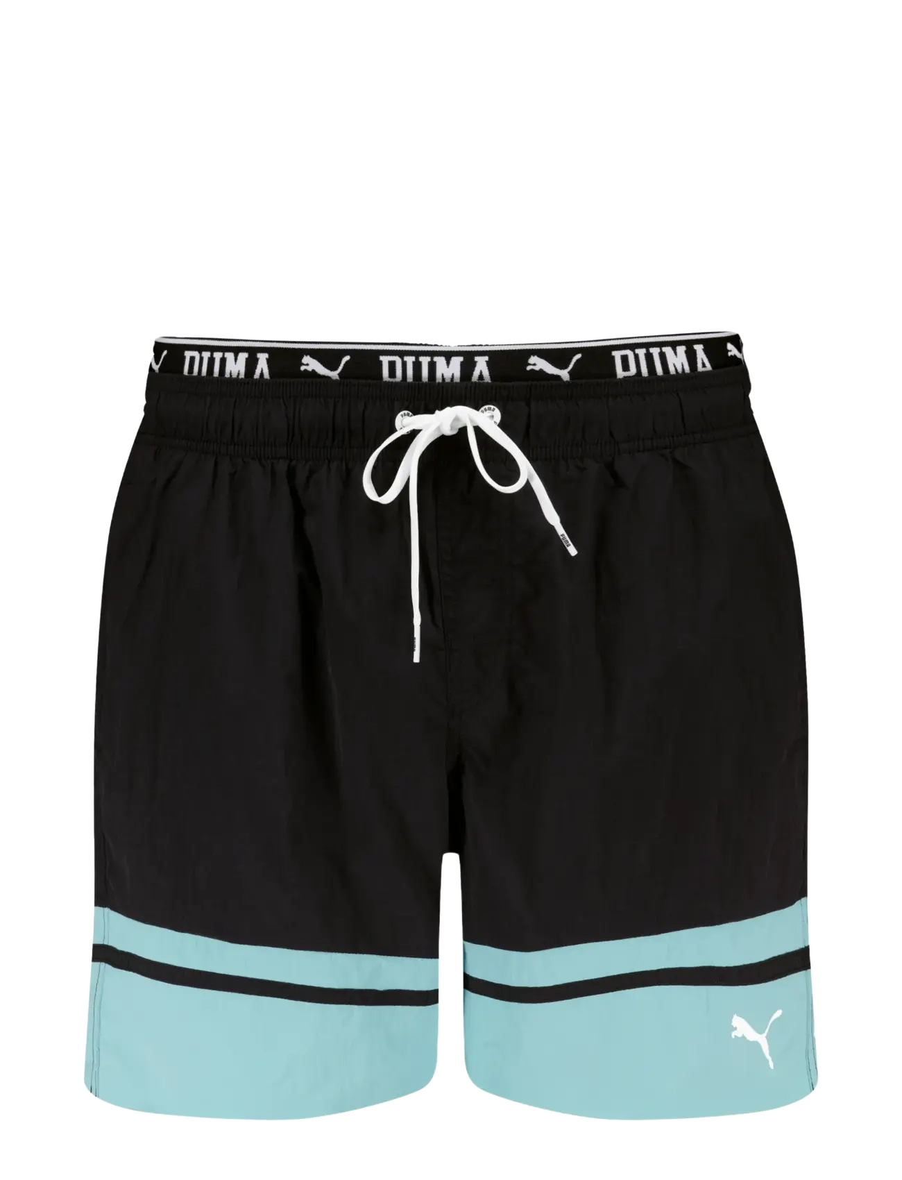 Puma Swim - PUMA SWIM MEN COLOUR BLOCK MID SHORTS 1P - black / mint - 1